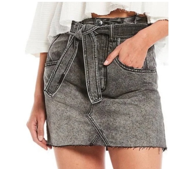 Free People Dresses & Skirts - NWT FREE PEOPLE EAST OF EDEN MINI DENIM SKIRT washed black size 26